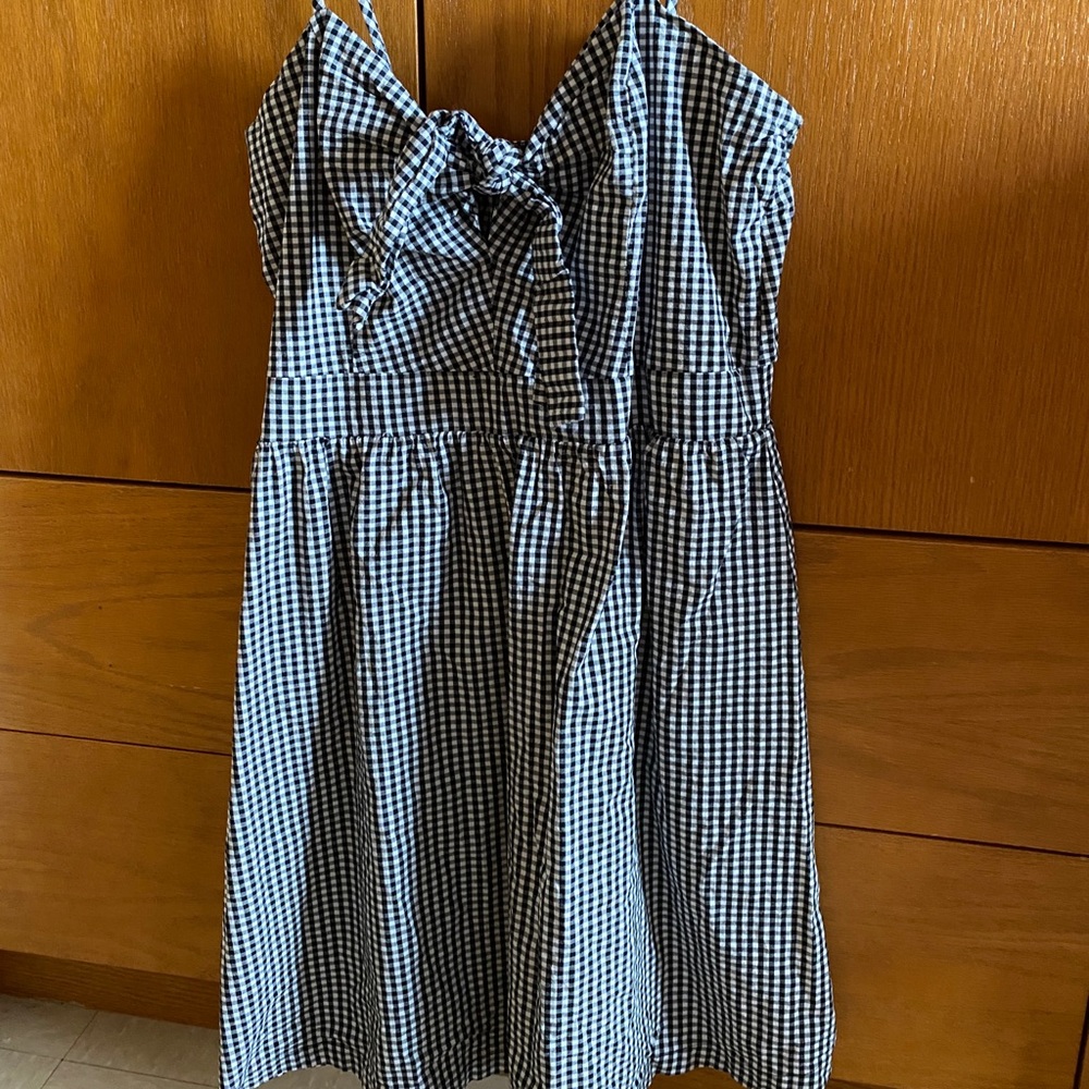 Black and white gingham sun dress
